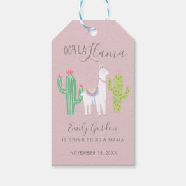 Etiquetas Para Regalos Llama fina Baby Shower Sucultores chica rosa