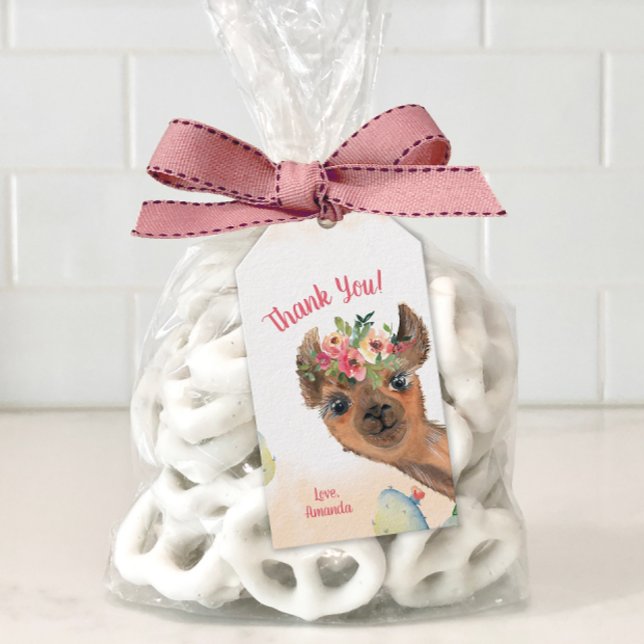 Etiquetas Para Regalos Llama Personalizada (Personalized llama themed favor tag)
