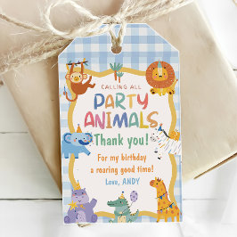 Etiquetas Para Regalos Llamando a todos los animales de fiesta Cumpleaños