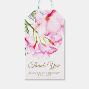 Etiquetas Para Regalos Lluvia Nupcial Tropical Oasis Rosa Verde Hawaiano
