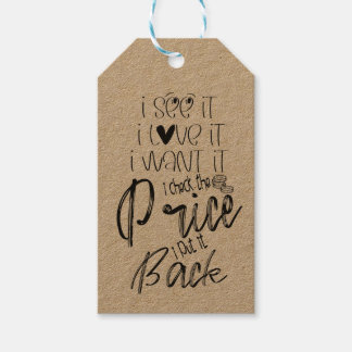 Etiquetas Para Regalos Lo Quiero, Chequeo El Precio, Lo Devuelvo, Negro