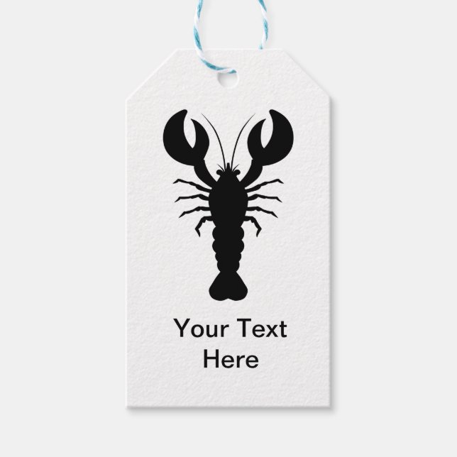 Etiquetas Para Regalos Lobster Silhouette (Anverso)