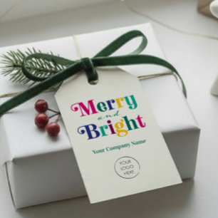 Etiquetas Para Regalos Logo de feriado de Navidades de color amargo y bri