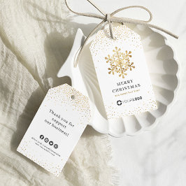 Etiquetas Para Regalos Logo de la compañía Snowflake Navidades de oro fal