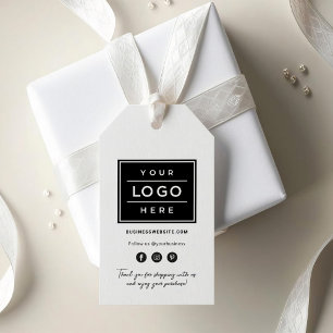 Etiquetas Para Regalos Logo de negocio personalizado de agradecimiento po