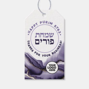 Etiquetas Para Regalos Logotipo corporativo de Purim Watercolor Agate Geo