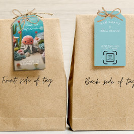 Etiquetas Para Regalos Logotipo de agradecimiento QR para negocio de teji