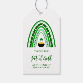 Etiquetas Para Regalos Logotipo de arcoíris boho de olla de oro del día d