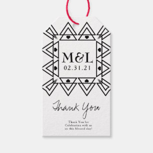 Etiquetas Para Regalos Logotipo de Deco Corazón de Agradecimiento de Boda