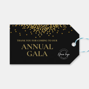 Etiquetas Para Regalos Logotipo de la empresa Gala Anual de Confeti Negro