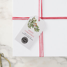 Etiquetas Para Regalos Logotipo de Negocio de Follaje Navideño
