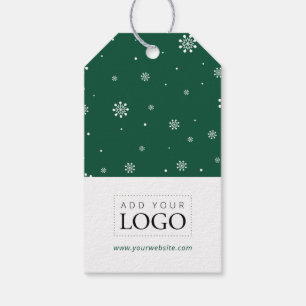 Etiquetas Para Regalos Logotipo de negocio de Luces y Nieve Green Merry C