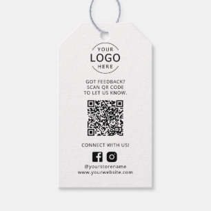 Etiquetas Para Regalos Logotipo de negocio moderno Código QR Comentarios