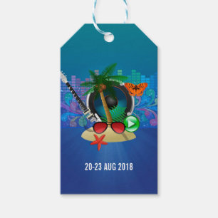 Etiquetas Para Regalos logotipo del festival de música de verano del club