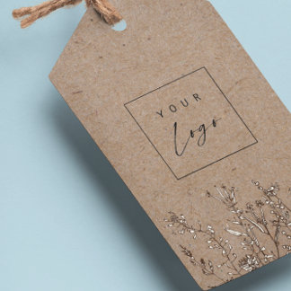 Etiquetas Para Regalos Logotipo del Personalizado Flores silvestres Etiqu