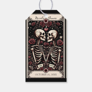 Etiquetas Para Regalos LOS AMANTES Tarot Esqueleto Amor Rosas Rojas Boda