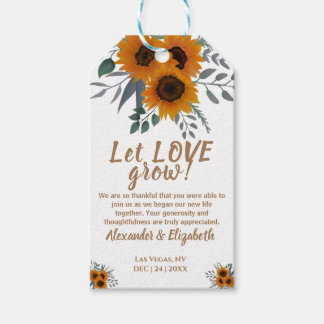 Etiquetas Para Regalos Los girasoles permiten que el amor crezca la boda