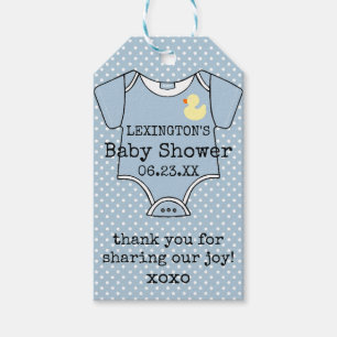 Etiquetas Para Regalos Los muchachos de encargo Baby Shower le agradecen