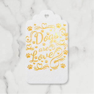 Etiquetas Para Regalos Los Perros Son Vías De Amor Y Tipografía Del Coraz