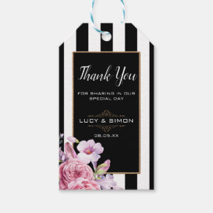 Etiquetas Para Regalos Los rosas y las rayas rosados le agradecen marcar