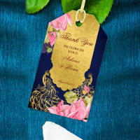 Loto real de pavo real de oro azul boda indio