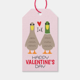 Etiquetas Para Regalos Love Ducks Feliz Personalizado de San Valentín