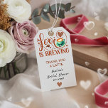 Etiquetas Para Regalos Love Is Brewing Bridal Shower Terracotta Coffee<br><div class="desc">Make your bridal shower celebration extra sweet with these Love Is Brewing bridal shower napkins. Designed with cozy coffee cup illustrations and romantic calligraphy. Ideal for coffee themed bridal shower party. Personalize with name and date for a warm and memorable finishing touch. Click ‘Personalize’ to customize every detail and start...</div>