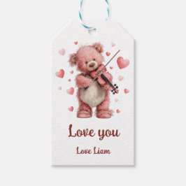 Etiquetas Para Regalos Love You Teddy with Violin