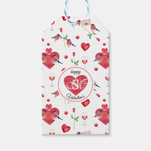 Etiquetas Para Regalos Lovely Valentine's Day Pattern   Monogrammed