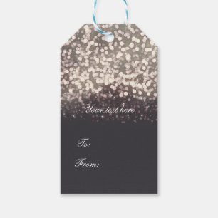 Etiquetas Para Regalos Luces Brillantes Romántico Gris Glam Moderno