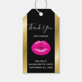 Etiquetas Para Regalos Luces brillantes rosadas calientes en negro