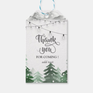 Etiquetas Para Regalos Luces de Cadena de Bosque, Bosque, Gracias