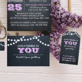 Etiquetas Para Regalos Luces de Chalkboard Lilac Bat Mitzvah Gracias