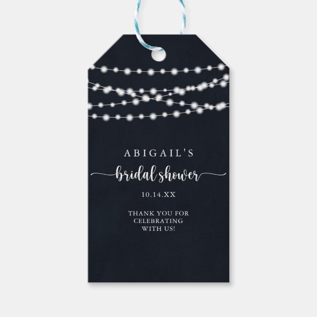Etiquetas Para Regalos Luces de Cuerda Rústicas Despedida de Soltera  (Anverso)