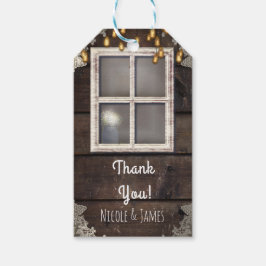 Etiquetas Para Regalos Luces de ventana de granero rústico campestre y Fa