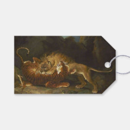 Etiquetas Para Regalos Lucha entre un león y un tigre