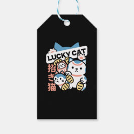 Etiquetas Para Regalos Lucky Cat Art – Maneki Neko with Gold Coin
