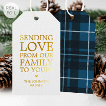 Lujo Navidad Plaid Nombre de Familia Azul con Hoja