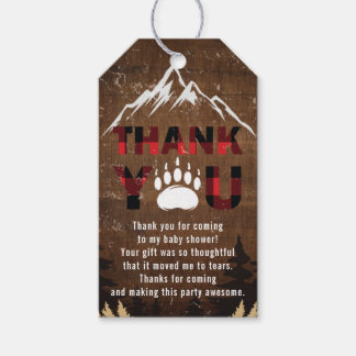 Etiquetas Para Regalos Lumberjack Baby Shower Personalizado Gracias