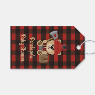 Etiquetas Para Regalos Lumberjack Bear Wilderness Baby Shower Favor