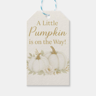 Etiquetas Para Regalos Luxury White & Gold Pumpkin Baby Shower Napkin