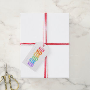 Etiquetas Para Regalos macarones de arco iris con color turbio