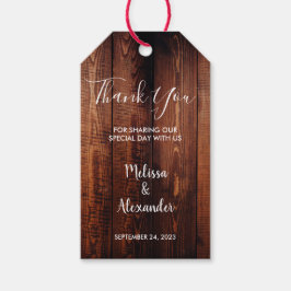 Etiquetas Para Regalos Madera de granero rústico Gracias boda