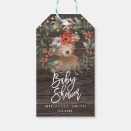 Etiquetas Para Regalos madera rústica con duchas para bebés