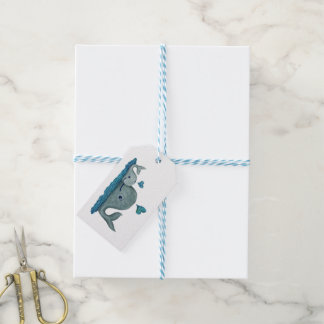 Etiquetas Para Regalos Madre ballena y bebé nadando en el mar