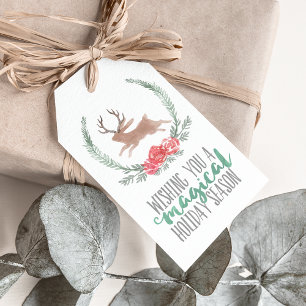 Etiquetas Para Regalos Magia de vacaciones Navidades de Woodland Jackal