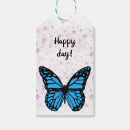Etiquetas Para Regalos Magical blue butterfly pink glitter art
