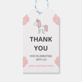 Etiquetas Para Regalos Magical Pink Unicorn Birthday Party Thank you