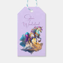 Etiquetas Para Regalos Magical Unicornio Fantasy nubes romance cumpleaños
