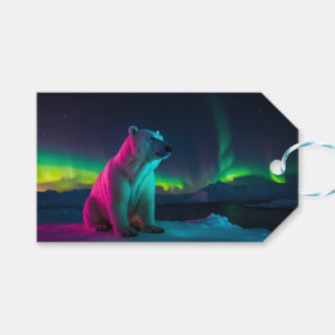 Etiquetas Para Regalos Majestad Silenciosa: Oso Polar Bajo Las Luces Del